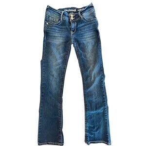 Wallflower Jeans Lucious Curvy Juniors Sz 5 Insta Stretch Bootcut Rhinestone